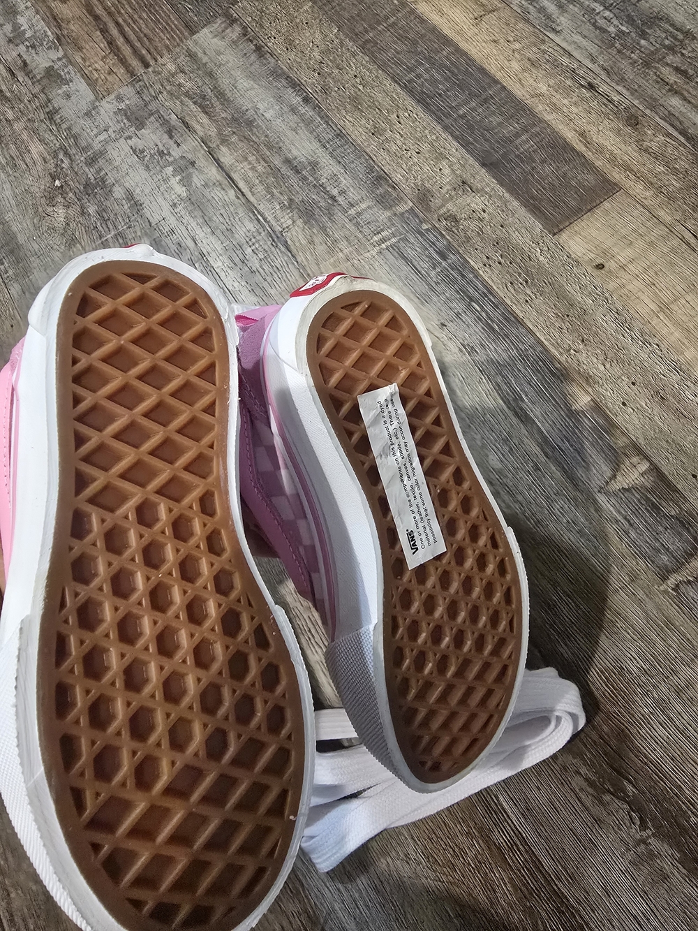 Vans Kids Pink Checkerboard Old Skool Slip-On Sneakers - Picture 3 of 4